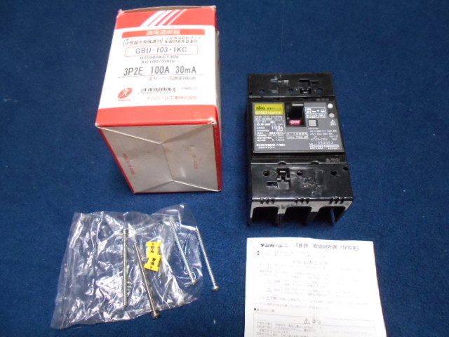 全国無料，本物保証 品 テンパール 漏電遮断器 GBU-103 1KC 3P2E 100A 30mA(漏電ブレーカー)｜売買されたオークション情報、yahooの商品情報をアーカイブ公開 - オークファン 分電盤、ブレーカー