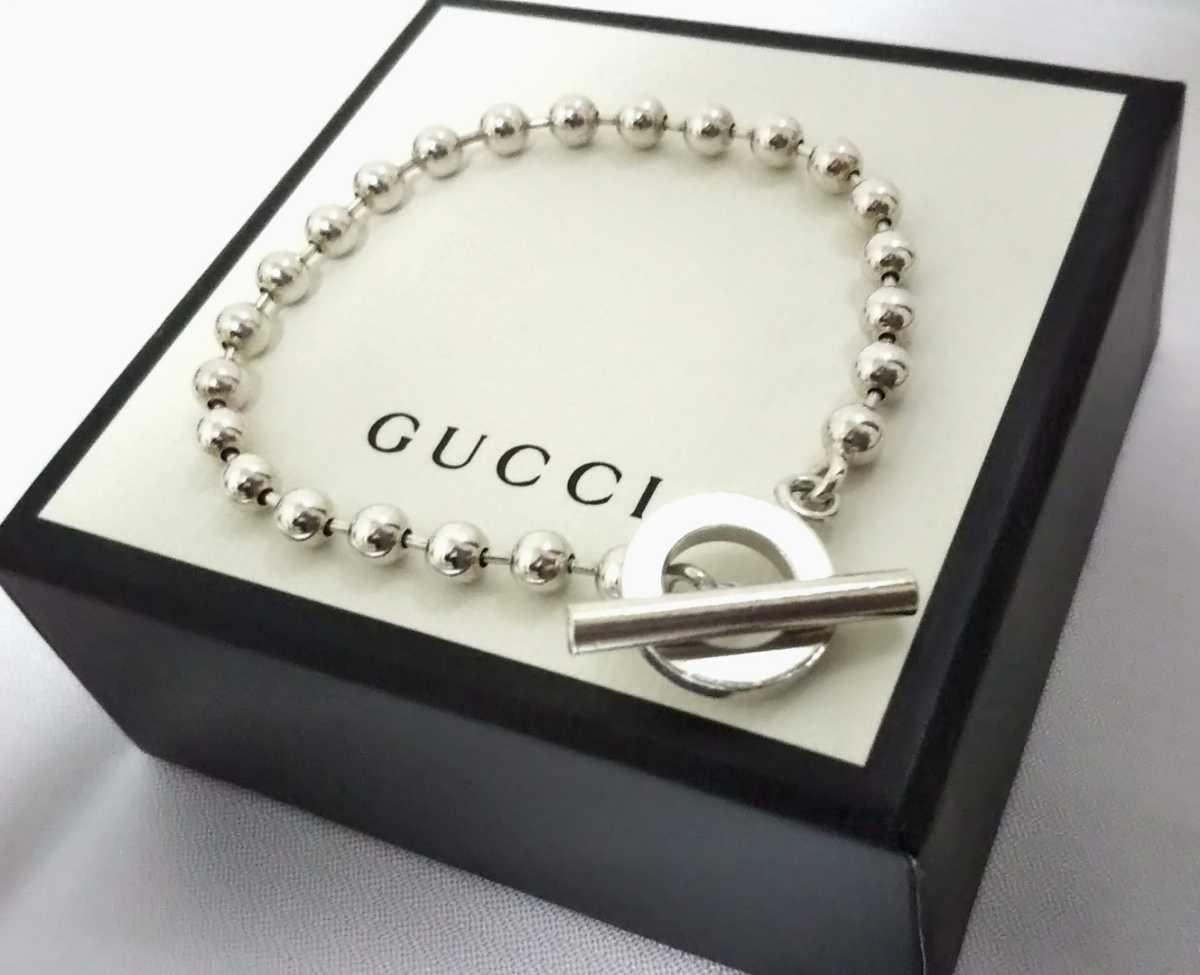 ☆1円～GUCCI グッチ ブレスレット ボールチェーン 喜平 コンビ SV925