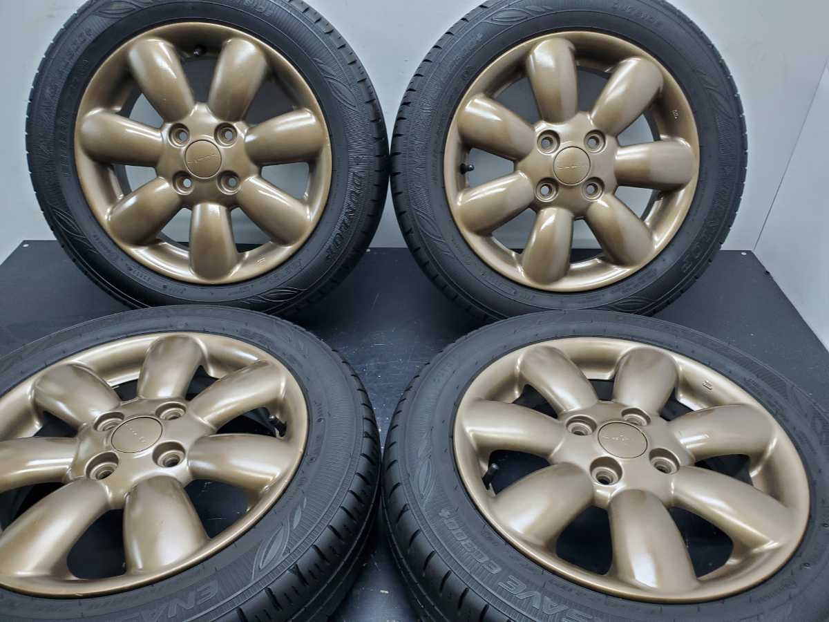 ラパン純正 スズキ 155/65R14 75S バリ溝 深溝 美品 ブロンズカラー 