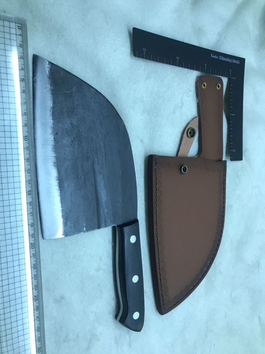 シースナイフ ナイフ : Irai Utaki キャンプ武将 新品未使用 フルタングナイフ 刃厚5mm 革紐グリップ 革シースセット ナンバー1ショップ ナイフショップ トロザフルタングナイフ 1075高炭素鋼 フルタング（キッチン用品・食器・調理器具