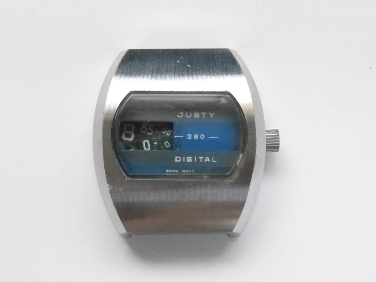 JUSTY DIGITAL 手巻き アンティーク メンズ 腕時計 本体のみ 可動品
