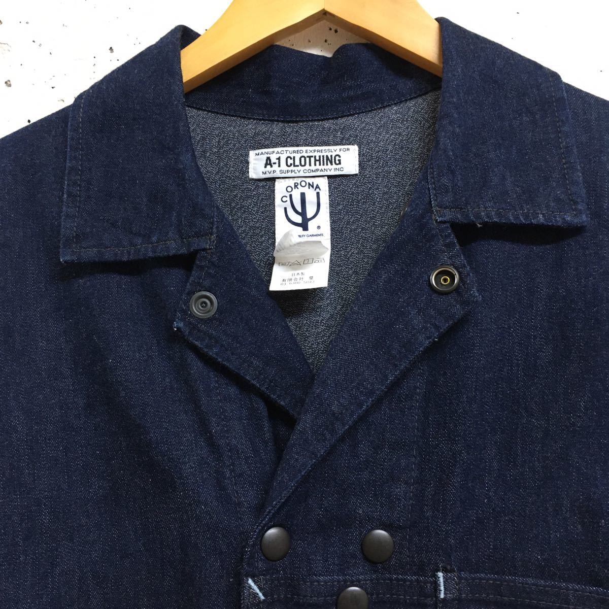 CORONA × A-1 clothing デニムカバーオール S ダブルボタン 1940s