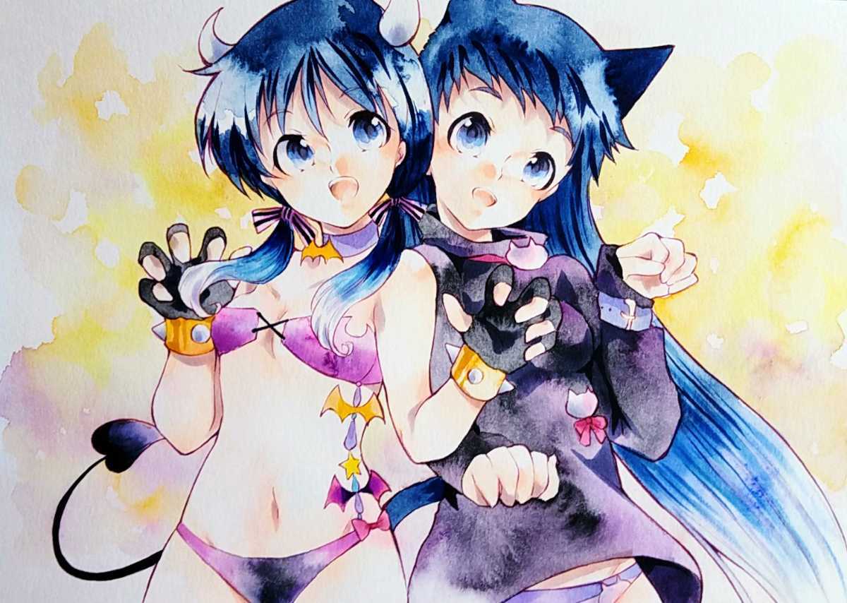 同人手描き艦隊これくしょんイラスト 五月雨 涼風 ハロウィン 水彩 ラフ画付き 手描きイラスト 売買されたオークション情報 Yahooの商品情報をアーカイブ公開 オークファン Aucfan Com