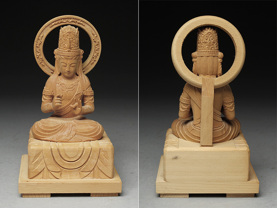 中国人間国宝 葉森祥 木彫 十三仏像 仏教美術 東洋彫刻 台座付