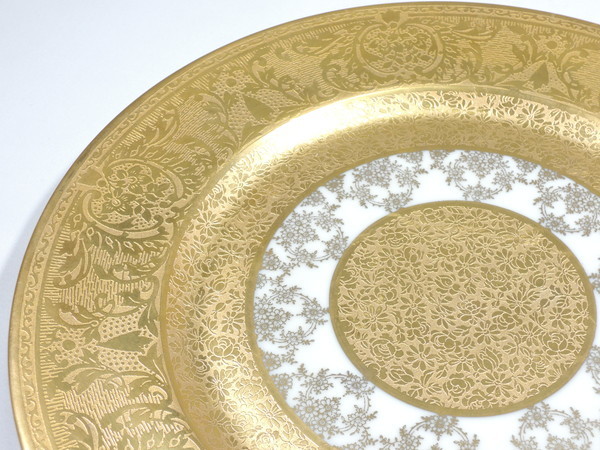 ドイツ HEINRICH&Co ババリア アンティーク食器 28cm 大皿 金彩 100%新品，爆買い ドイツ/ハイリンヒ/ハインリッヒ/ババリア/24金/金彩