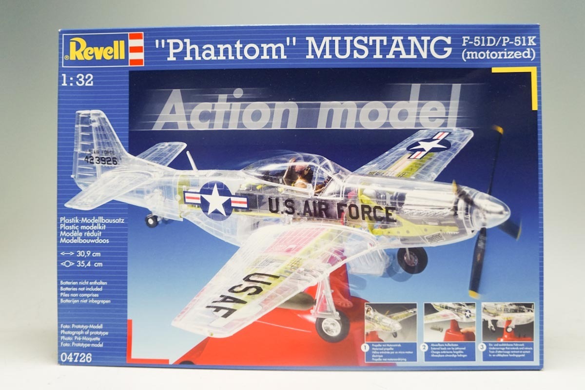モノグラム・ファントム・ムスタング (P-51D) 1/32 未開封 Mustang Revell - 1⁄32 Phantom 04726 P-51D Motorized F-51D⁄P-51K Scale