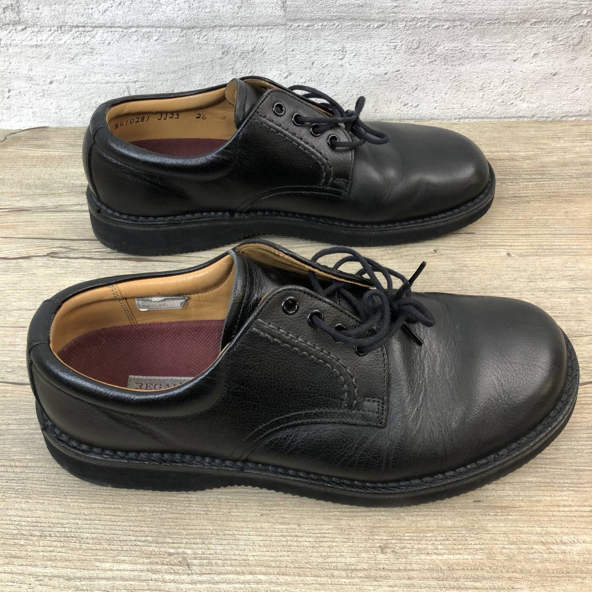 REGAL Walker ビジネスシューズ JJ23 26㎝ プレーントゥ 牛革 ブラック
