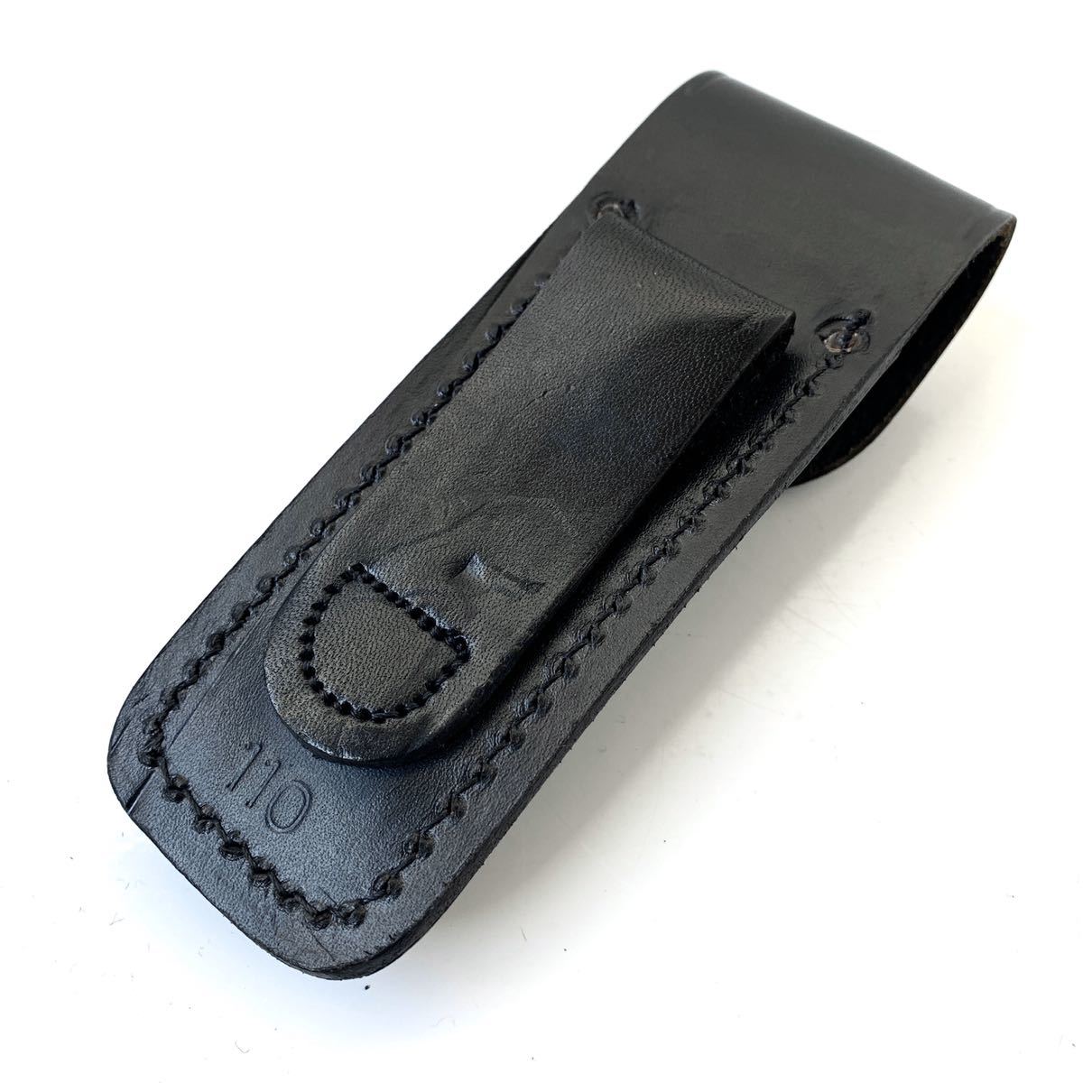 Buck 0 Hunter Sheath - BUCK Leather | Custom Folding Carry フォールディング バックナイフ Knife Horizontal Mountain