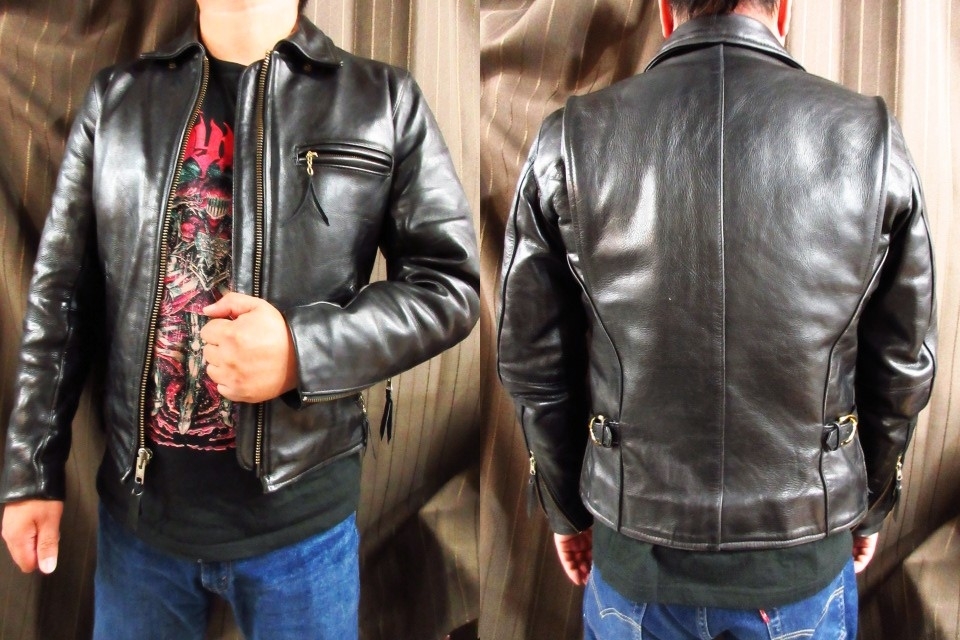 VANSON(バンソン) 9D⁄襟付きシングルライダースジャケット⁄38⁄レザー
