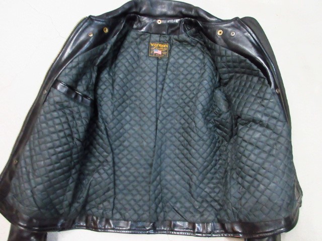 VANSON(バンソン) 9D⁄襟付きシングルライダースジャケット⁄38⁄レザー