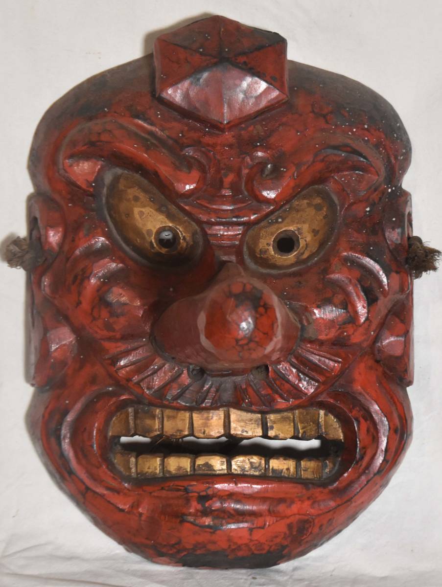 美術品・アンティーク・コレクション 木彫 烏天狗面・大天狗面 大型