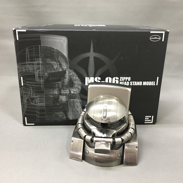 定番，人気セール ジッポ ライター ガンダム MS-06 ザク ヘッドスタンドモデル シルバー jggZ(アニメーション、ヒーロー)｜売買されたオークション情報、yahooの商品情報をアーカイブ公開 - オークファン Zippo
