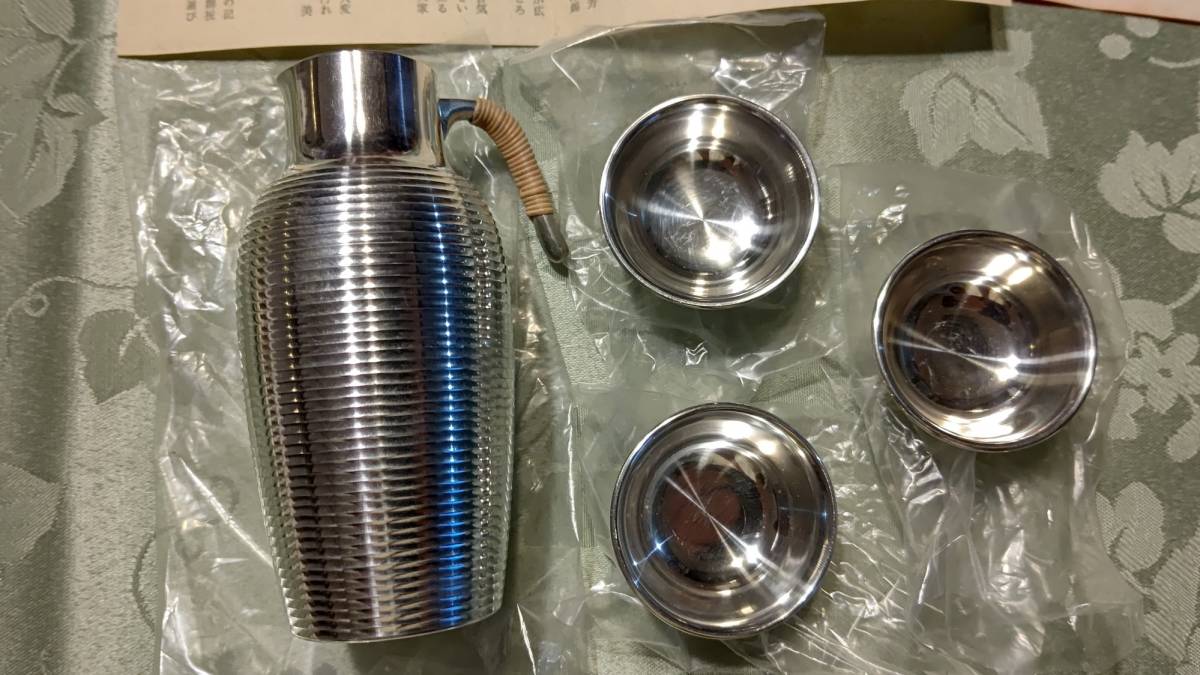 本錫 PEWTER SK JAPAN 酒器（チロリ11㎝1個、盃4.7㎝×2㎝3個）4点
