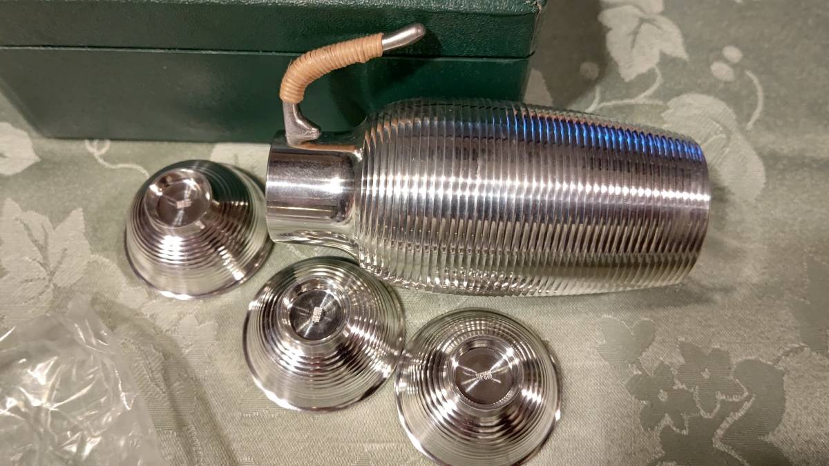 本錫 PEWTER SK JAPAN 酒器（チロリ11㎝1個、盃4.7㎝×2㎝3個）4点