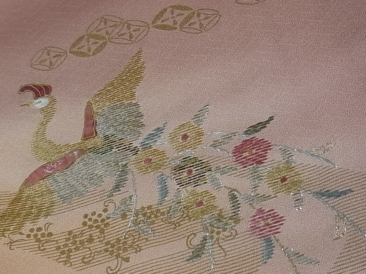 平和屋着物□豪華色留袖 飛鶴花文 暈し染め 金彩 正絹 花美人□訪問着