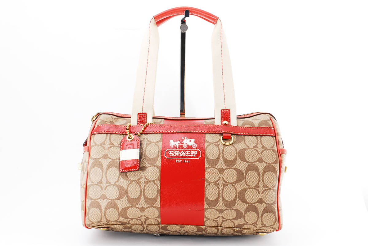 Coach ショルダーバッグ Coach シグネチャー coach ボストンバッグ 美