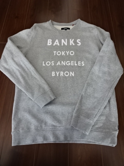 人気セール，正規品 BANKS バンクスジャーナル 美Used オーガニックコットン使用 ネットワークロゴ スウェット グレー灰 Size:L(男性用)｜売買されたオークション情報、yahooの商品情報をアーカイブ公開 - オークフ 男性用