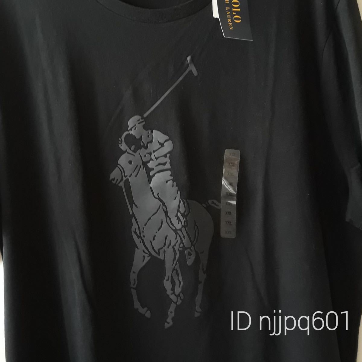 ラルフローレン 半袖Tシャツ ビッグポニー 黒 プリント 大きいサイズ 