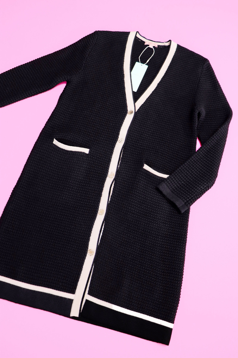 ★未使用2019★TOCCAトッカ/洗えるSOLEIR LONGCARDIGANカーディガン：F/黒系xm697