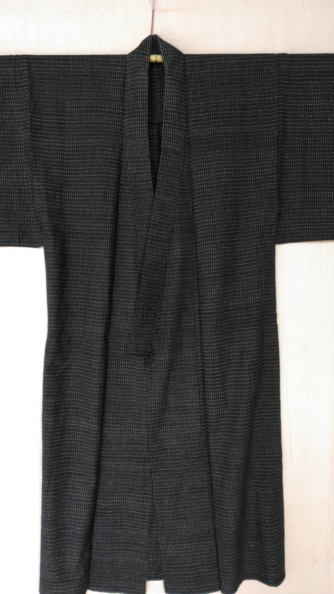 きもの 和服 古布 木綿 久留米書生絣 着物 細かい柄 藍染め 藍色 リメイク
