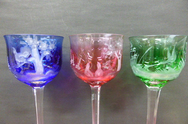 ☆共箱 未使用保管品☆ モーゼル クリスタルガラス MOSER ハード（鳥 