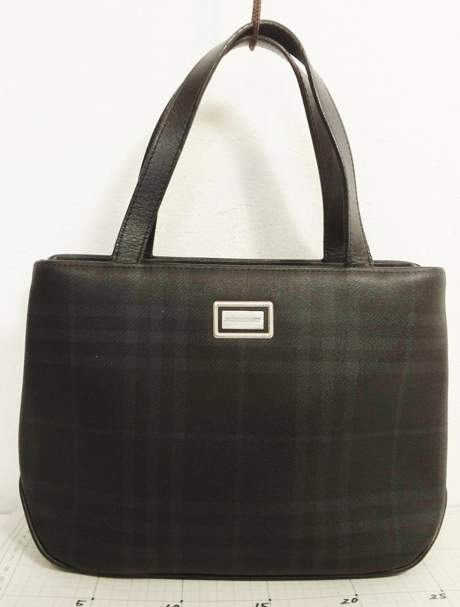 バーバリー　PVC ハンド 良品 希少】 BURBERRY バーバリー PVC(塩化ビニール)×レザー