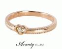 【Avanty】1号～ミル打ちハートピンキーリング:0.01ct/K10PG