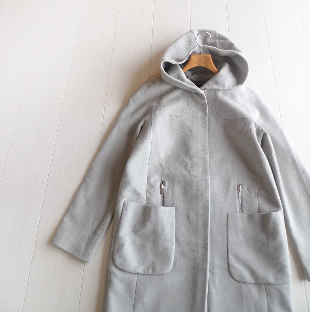 定価6,1万 トゥモローランド カシミヤ混のコート サイズ38 グレー系