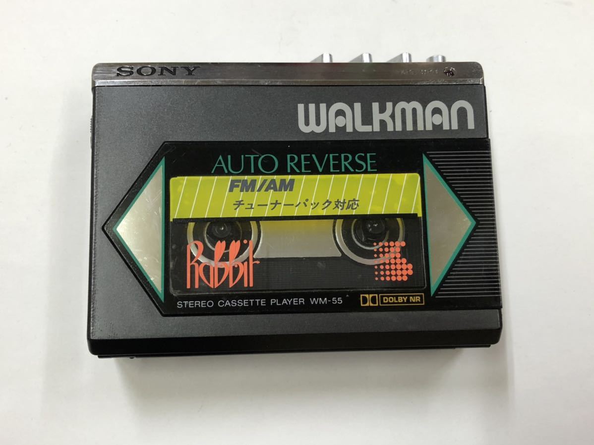 SONY ソニー カセットプレーヤー WM-55 WALKMAN 手持ち単三電池を入れ