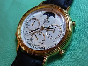 電池交換済】セイコー いそがしく クルージング ムーンフェイズ 7A48-7000