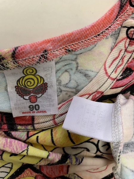 □HYSTERIC MINI☆ヒスベイビー総柄☆子供用半袖Tシャツ 90【中古 