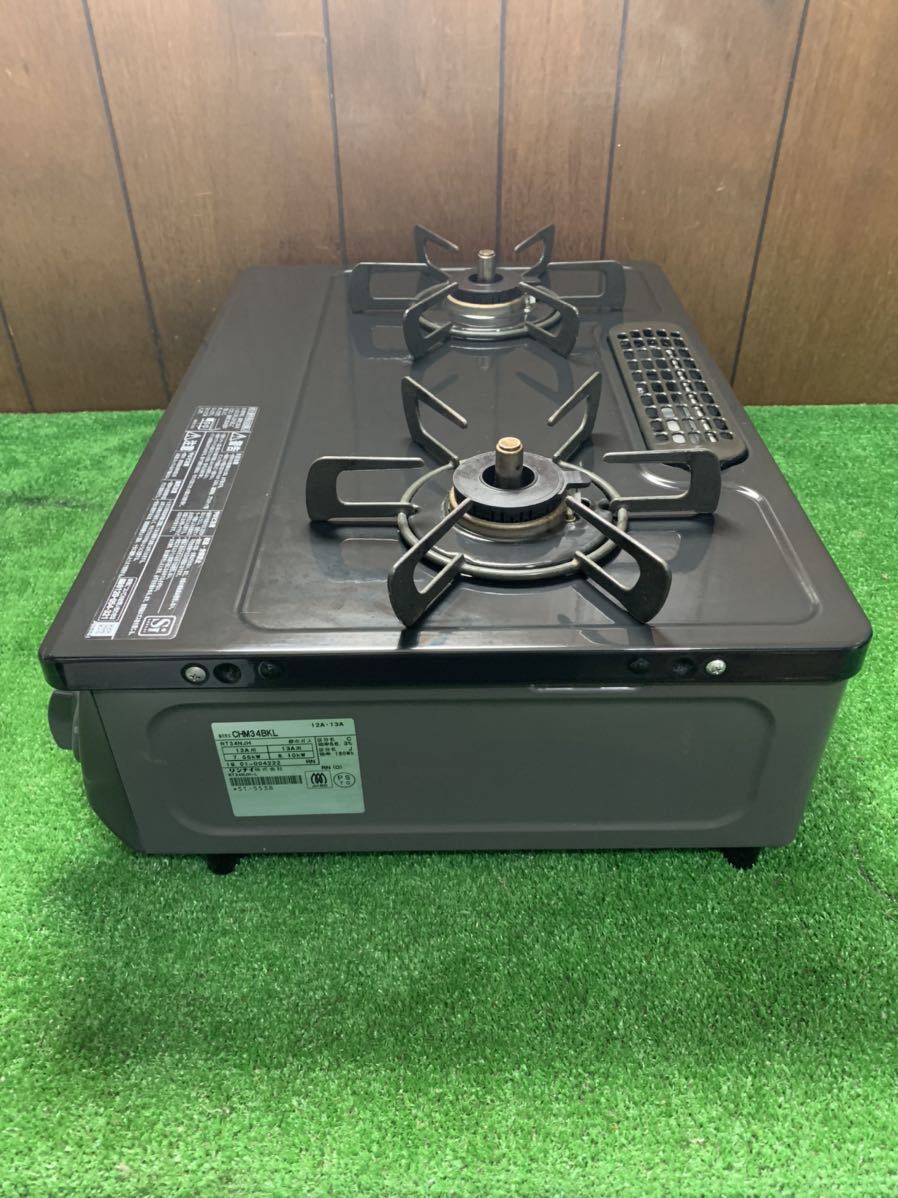 中古品）ガスコンロ リンナイ CHM34BKL (都市ガス用)。