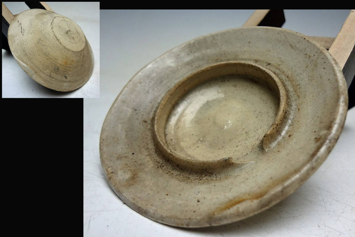 CE） 古瀬戸 | 鎌倉時代 入蘆花 灰釉印花文手付水注（1185–1333 入蘆花 