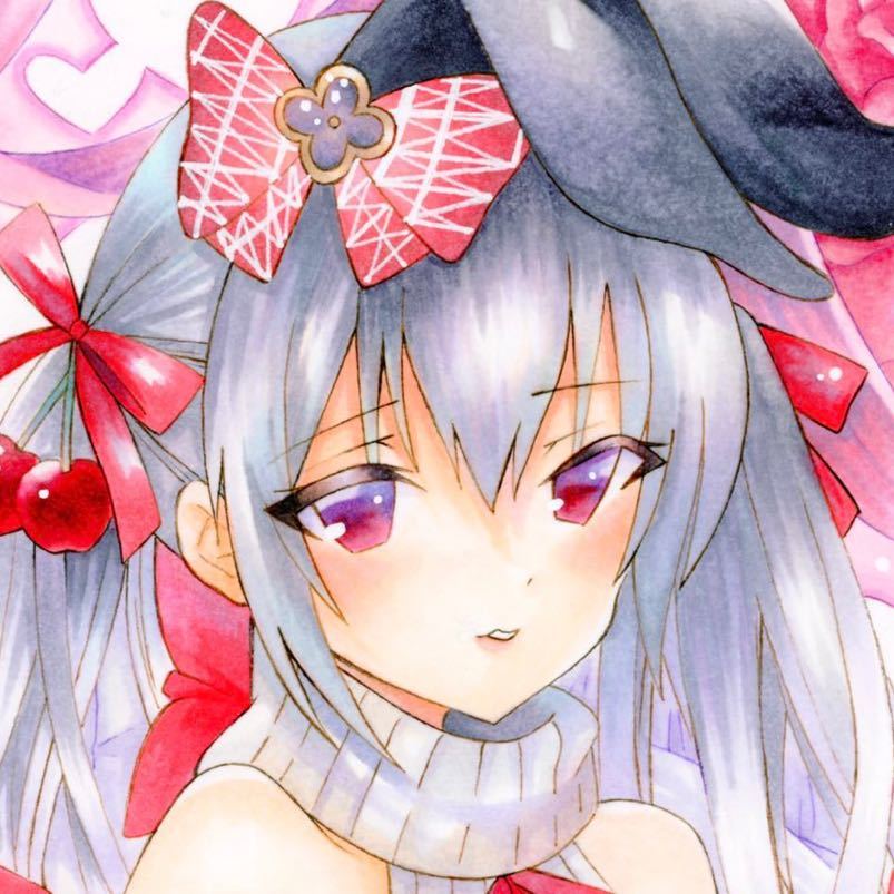 手描きイラスト ☆オリジナル☆ ニットバニーちゃん☆直筆イラスト