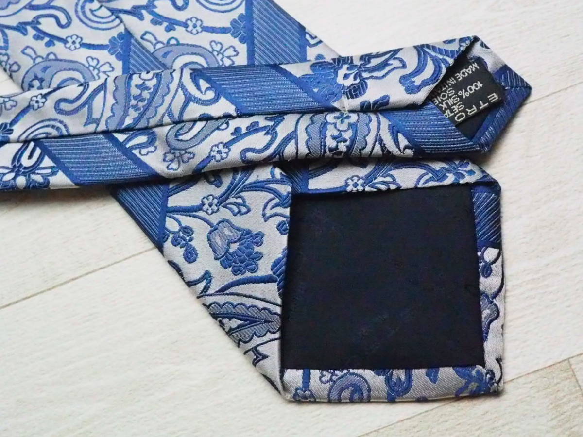 美品【ETRO エトロ】イタリア 伊製 ITALY ペイズリー ストライプ柄 