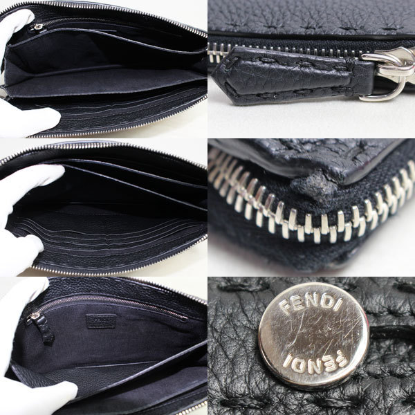 【中古】フェンディ FENDI クラッチバッグ モンスター バッグバグズ セレリア カーフ 7VA350 ブラック FENDI クラッチバッグ モンスター 二 バグズアイ パイソン