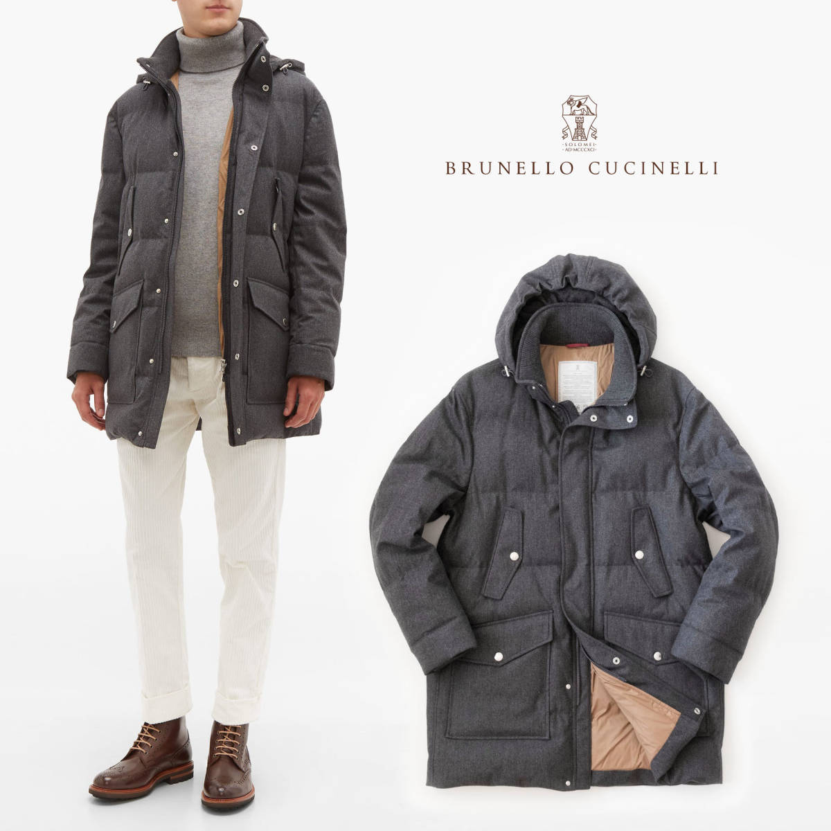 ☆Brunello Cucinelli ブルネロクチネリ☆ロングセラー フランネル生地 