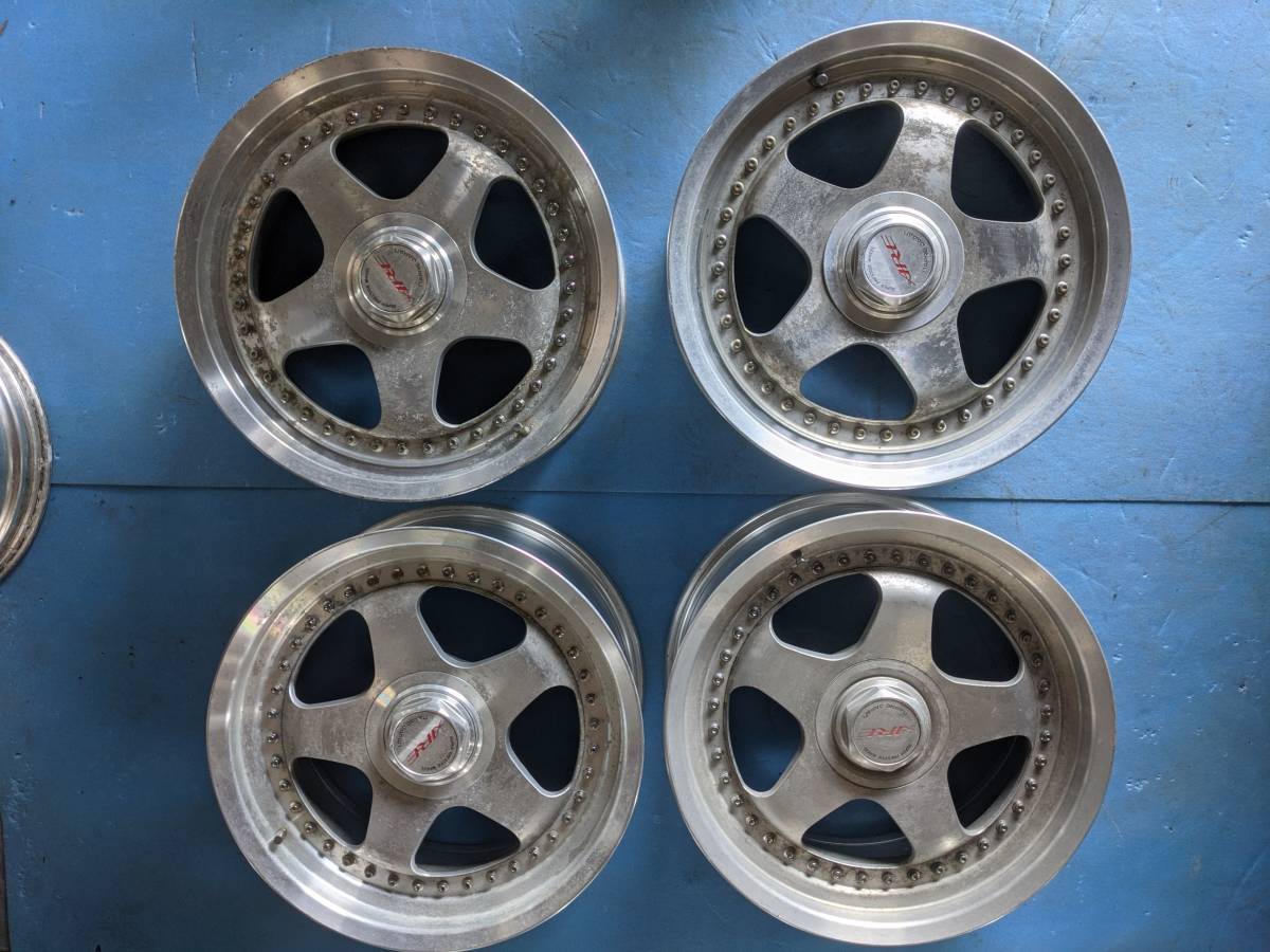 ARE NAPRE JAPAN 3ピース 17インチ　7J +33 8J +36 4H/5H/114.3 ハブ径約73 アルミホイール4本セット キズ汚れ腐食あり　歪みクラックなし