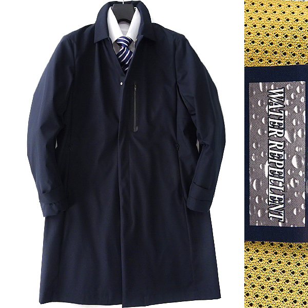 新品 デサント DESCENTE ステンカラーコート 撥水加工 ネイビー紺 LL