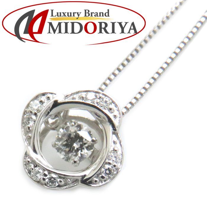 ダイヤモンドネックレス Pt900xPt850 ダイヤモンド0.16ct プラチナ レディース ジュエリー /73444 【中古】