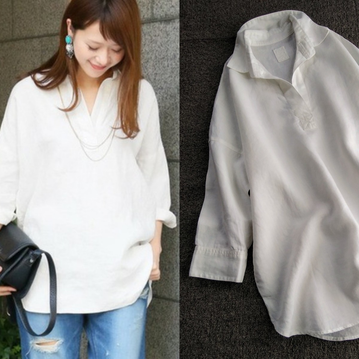 SALE，新品 アーバンリサーチ ドアーズ リネンスキッパープルオーバーシャツ ワイド フリーサイズ オフホワイト 白 麻 URBAN RESERCH DOORS(トップス)｜売買されたオークション情報、yahooの商品情報をアーカ 女性用