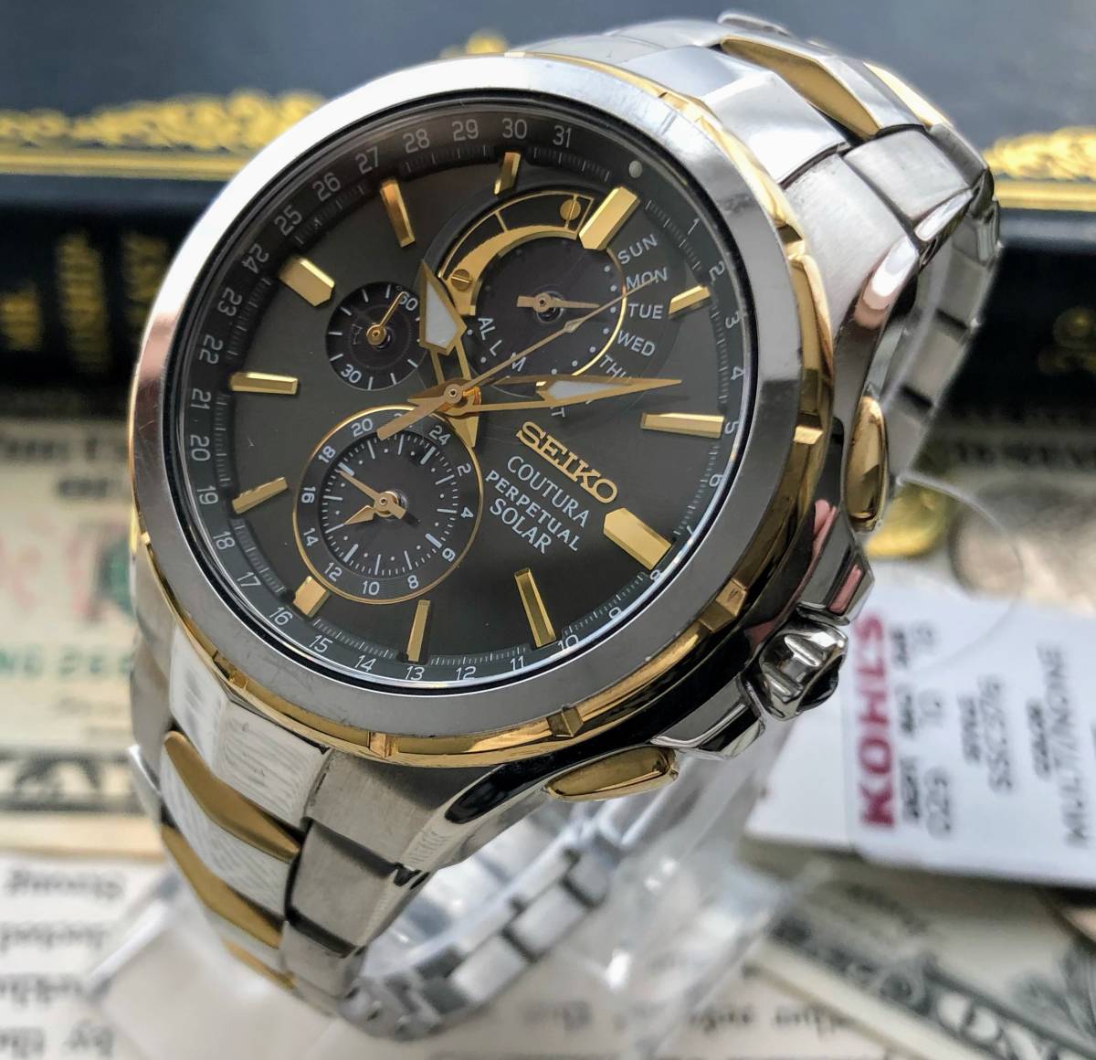 低価，本物保証 訳あり /海外限定 /セイコー/SEIKO/SSC376/ツートーン/44mm/男性/メンズ /コーチュラ/黒/シルバー/腕時計/ソーラー/ /即納品(セイコー)｜売買されたオークション情報、yahooの商品情報をアーカイブ その他