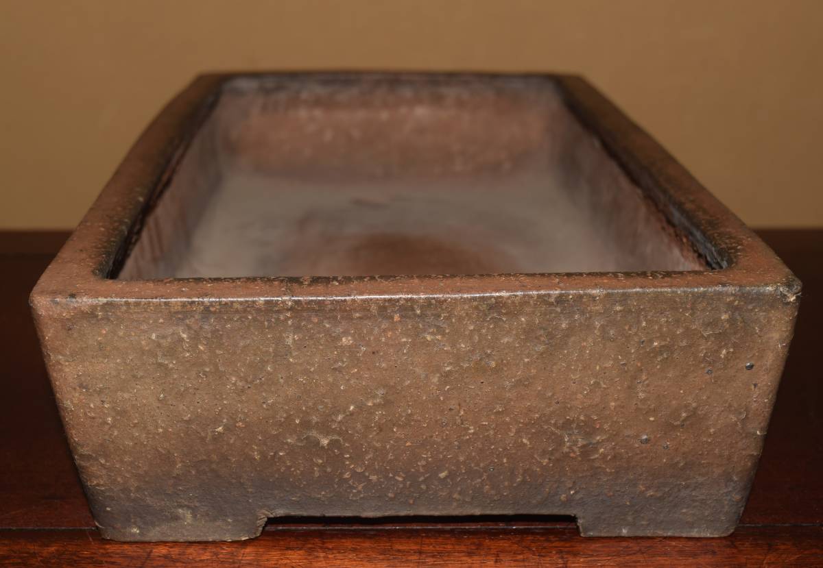 中国古盆器＜清代・梨皮紫泥（落款・崔）時代乗り満点・泥味抜群・実用