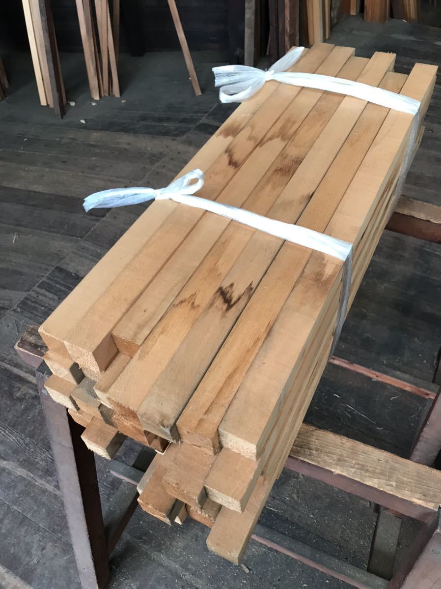 木曽ひのき角材 柾目赤身 70～85cm×3.5cm程度×3.5cm程度 48本 もとは