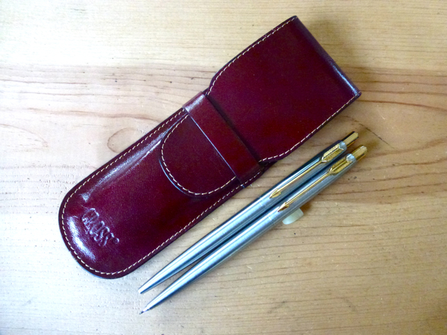 本革ケース付 パーカー PARKER ボールペンとシャープペンのセット 格安処分!!