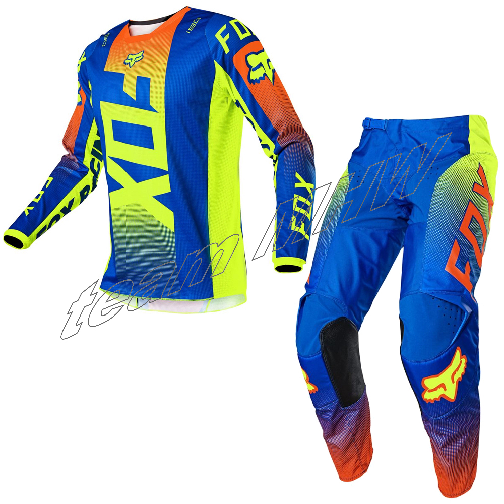 FOX COMP 5・Troy Lee Designs モトクロスジャージ L 国内在庫！即納】 FOX MX モトクロス パンツ ジャージ OKTIV ブルー 36