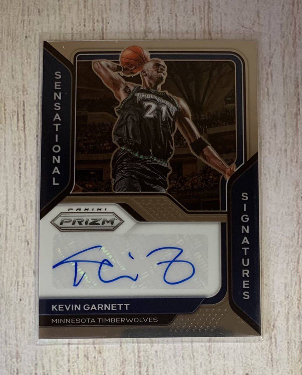 2020-21 Prizm NBA Kevin Garnett Wolves Auto 直筆サイン Prizm