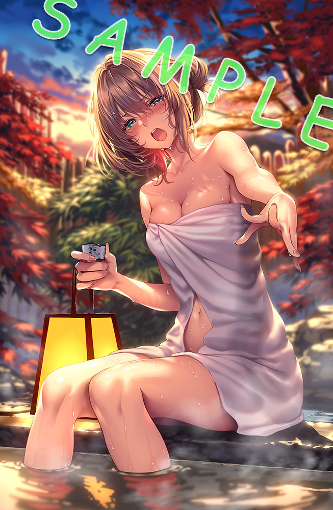 エアコミケ2 まほ～びん(ピロ水) 高垣楓 楓さんと温泉タペストリー/アイドルマスターシンデレラガールズ