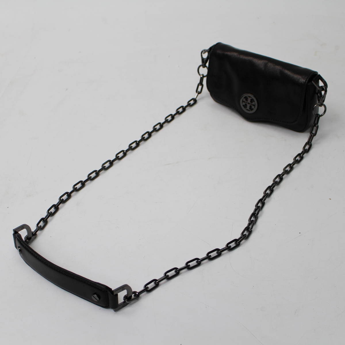 t886)TORY BURCH ショルダーバッグ ブラック ミニバッグ チェーン 