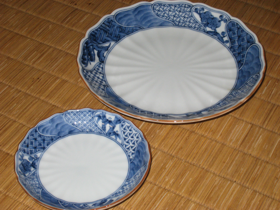 たち吉 5種25客】①祥瑞捻り文中皿5客②祥瑞捻り文小皿5客③花小紋飯